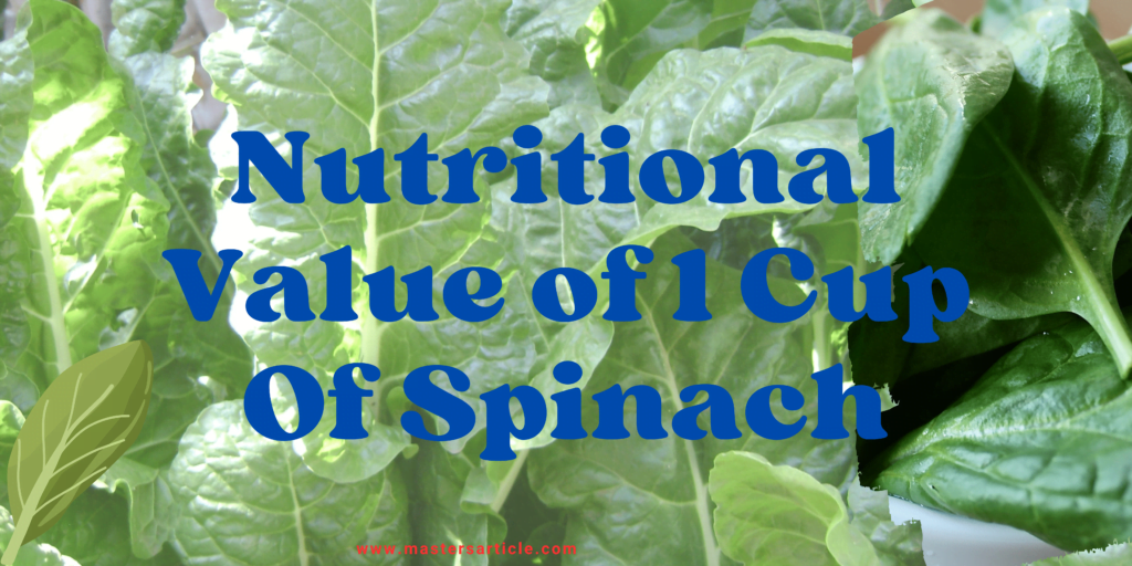 Nutritional Value of 1 Cup Of Spinach | Nutritional Value Of Raw Spinach